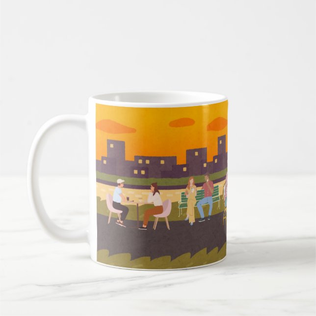 Caneca De Café Sunset Sips Café – Urban Chill Mug (Esquerda)