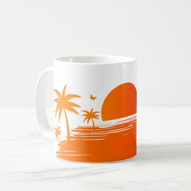 Caneca De Café Sunset tropical (Frente Esquerda)