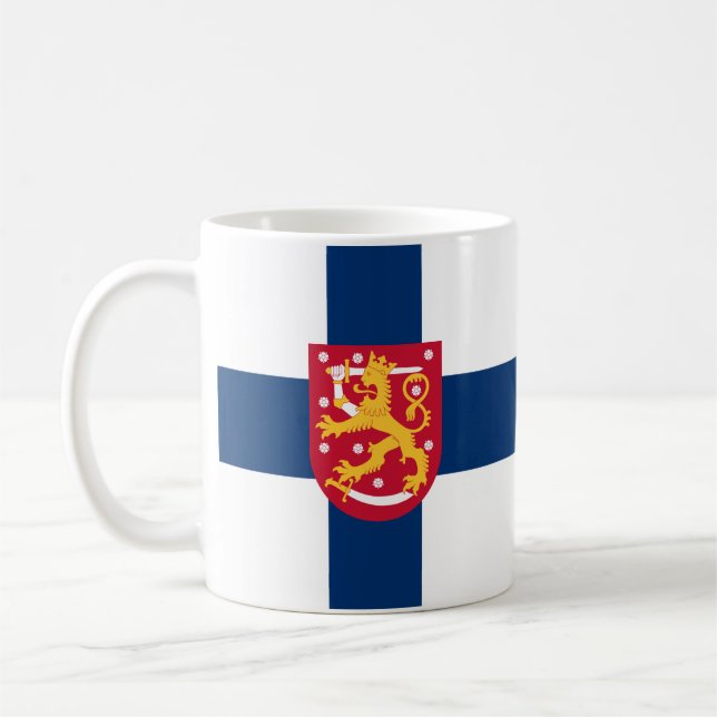 Caneca De Café Suomi Flag (Esquerda)