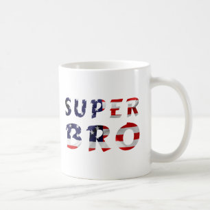 Caneca De Café Super Bro e a bandeira americana