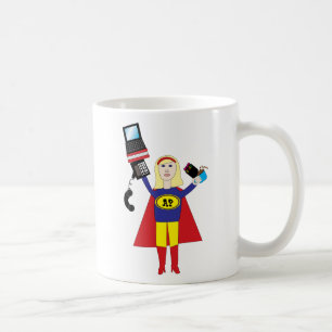 Caneca De Café Super Hero Mug Profissional Administrativo