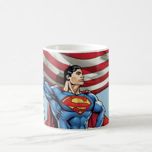 Caneca De Café Super-Homem com pavilhão dos EUA