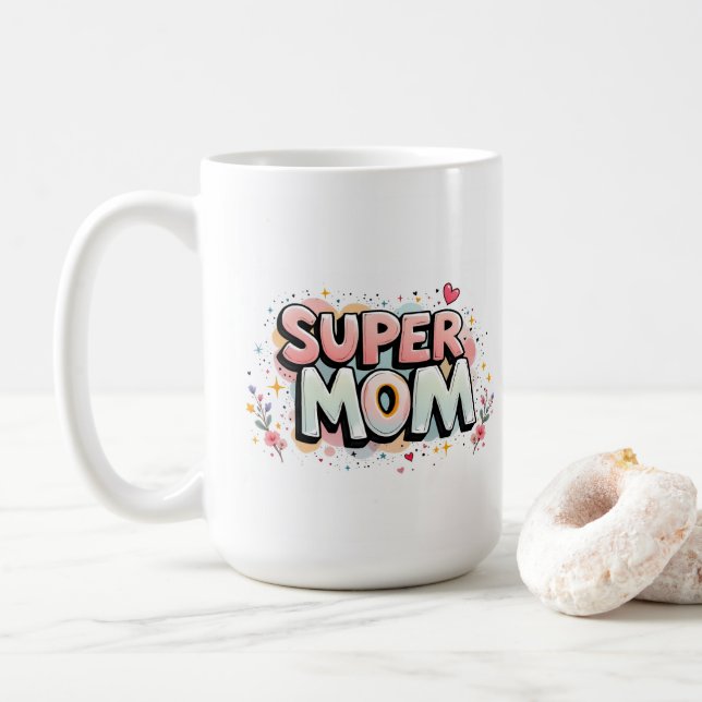 Caneca De Café Super Mãe (Com Donut)