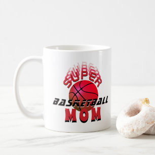 Caneca De Café Super Mãe de Basquete Mãe Esportiva Dia das Mães