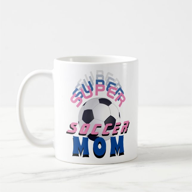 Caneca De Café Super Mãe de Futebol Futebol Mãe Esportiva (Esquerda)