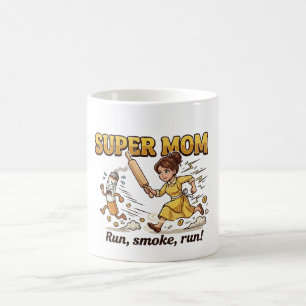 Caneca De Café Super Mãe Fumando Engraçado