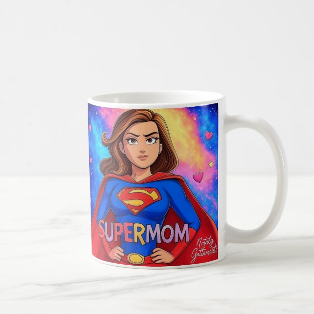 Caneca De Café Super-mãe Galaxy Mug - Presente Negrito para a Mãe (Direita)