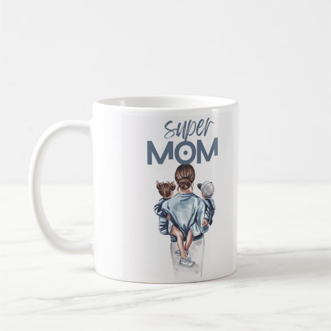 Caneca De Café Super Mãe Mug (Esquerda)