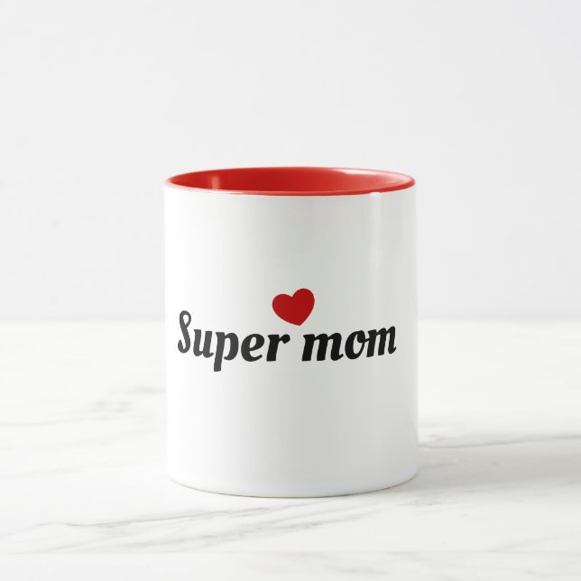 Caneca de café super mamãe | Xícara de café | pres (Centro)