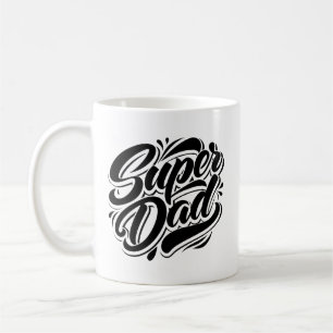 Caneca De Café Super Pai Herói Tipografia Design-67888