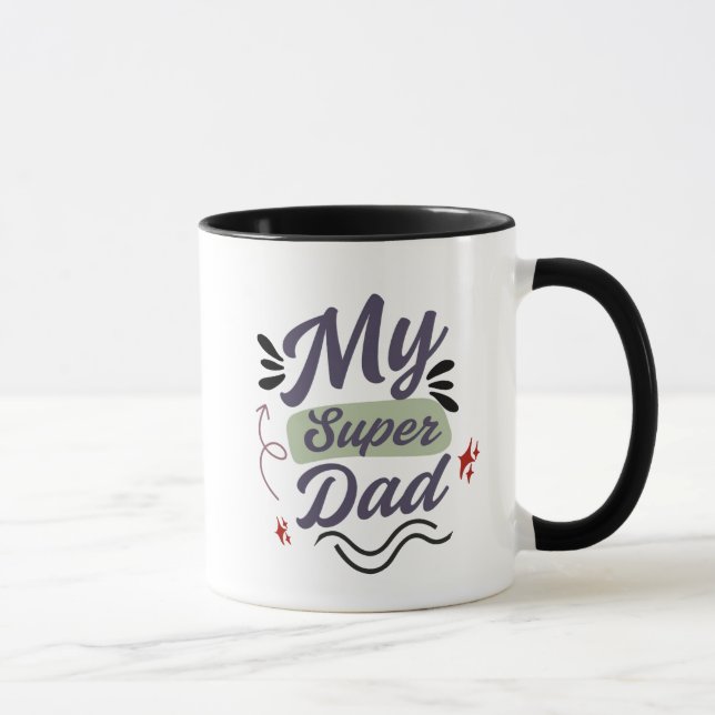 Caneca de Café Super Papai – Ideia de Presente par (Direita)