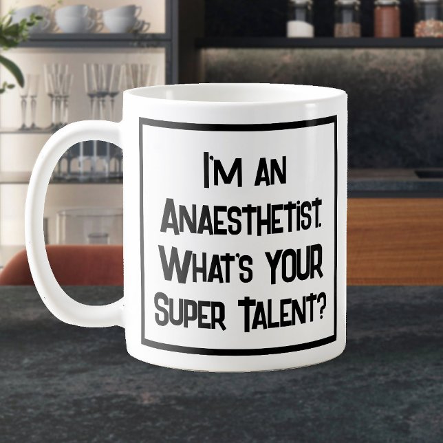 Caneca De Café Super Talento Anestesista. Coffee Mug (Criador carregado)
