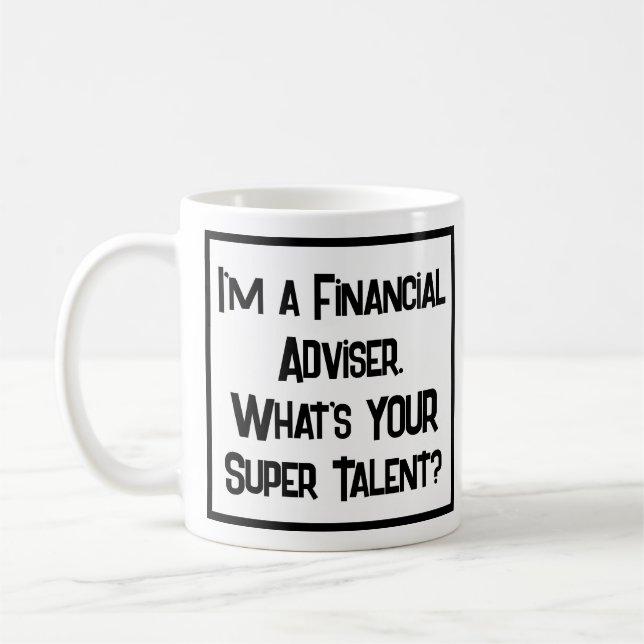 Caneca De Café Super Talento Conselheiro Financeiro. Coffee Mug (Esquerda)