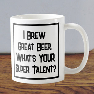 Caneca De Café Super Talento De Cerveja Brewer. Mug De Café De Du