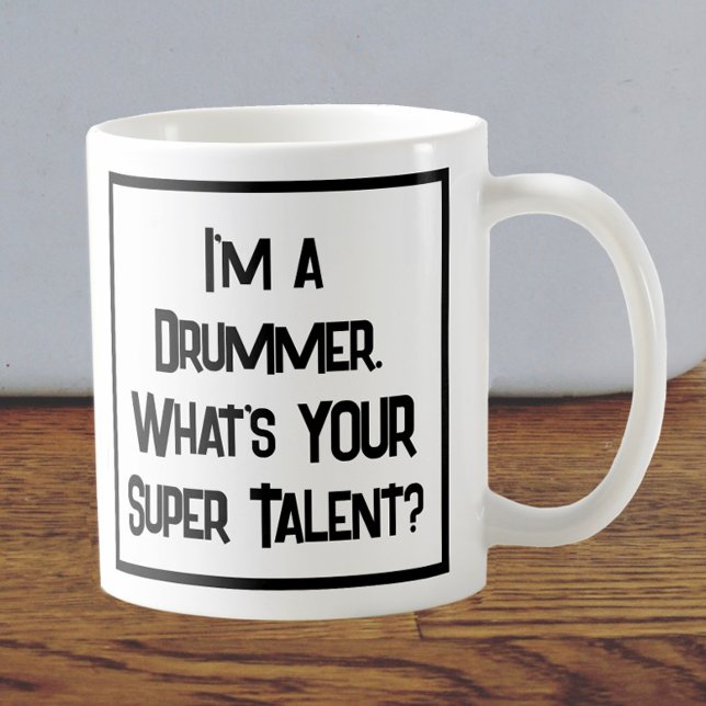 Caneca De Café Super Talento Drummer. Coffee Mug (Criador carregado)