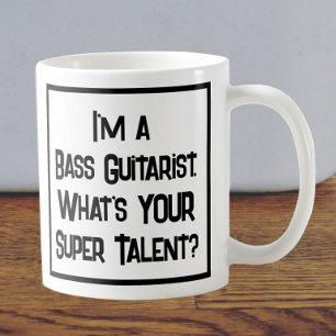 Caneca De Café Super Talento Guitarista Bass. Coffee Mug