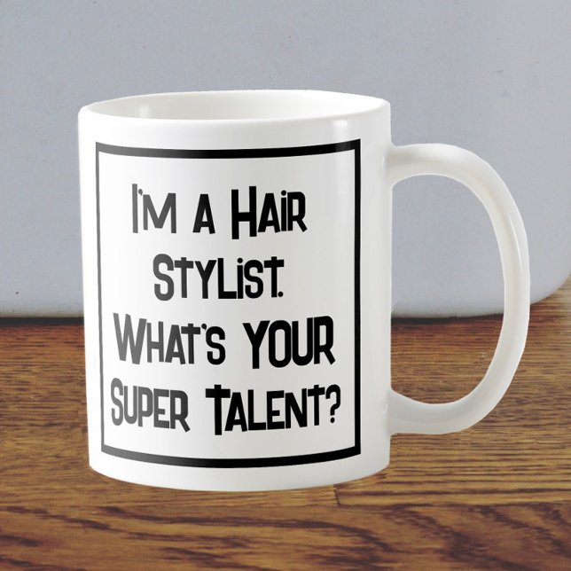 Caneca De Café Super Talento Hair Stylist. Coffee Mug (Criador carregado)