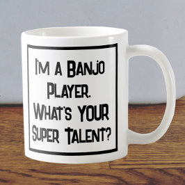 Caneca De Café Super Talento Jogador Banjo. Coffee Mug