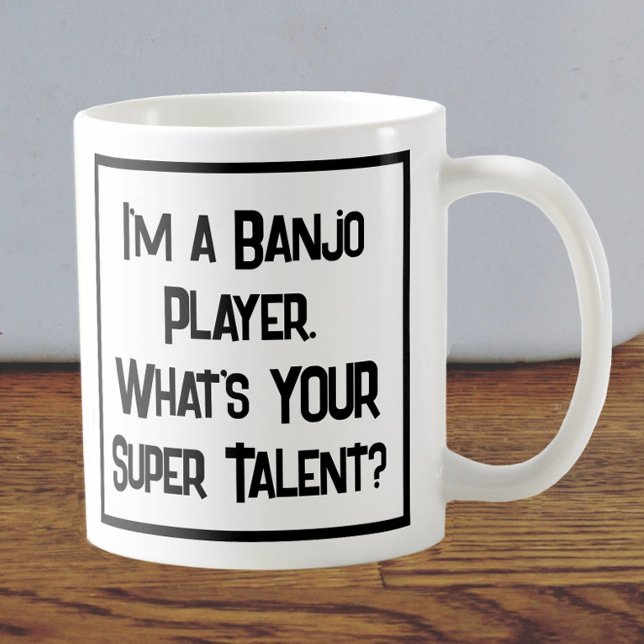 Caneca De Café Super Talento Jogador Banjo. Coffee Mug (Criador carregado)