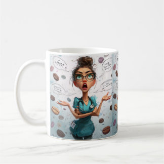 Caneca De Café Superenfermeira em Estilo de Arte de Quadrinhos An