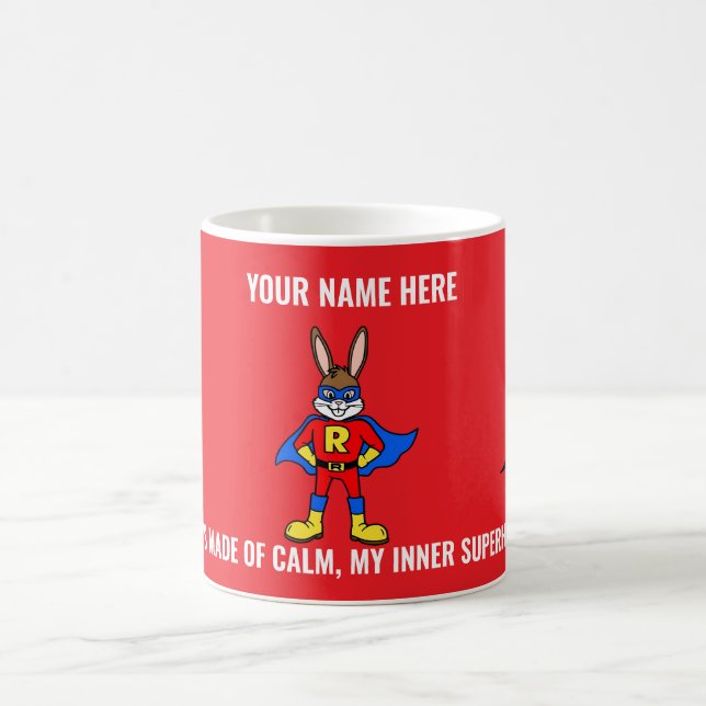 Caneca De Café Superhero Bunnies My Cape is Made of Calm  (Centro)