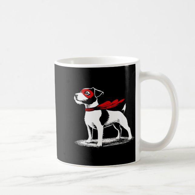 Caneca De Café Superhero Dog Cape Illustration Funny Loyal Pet He (Direita)