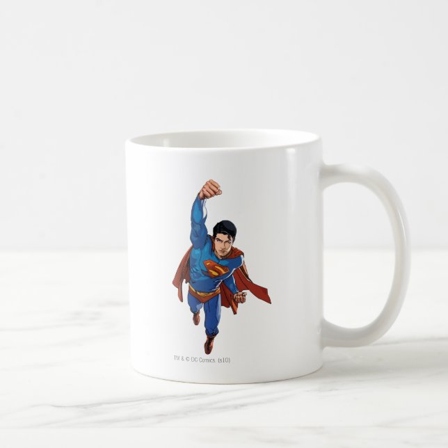 Caneca De Café Superman Voando para a Frente (Direita)