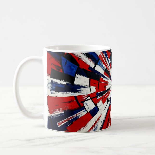 Caneca De Café Supernova Pop – Explosão Geométrica Abstrata (Esquerda)