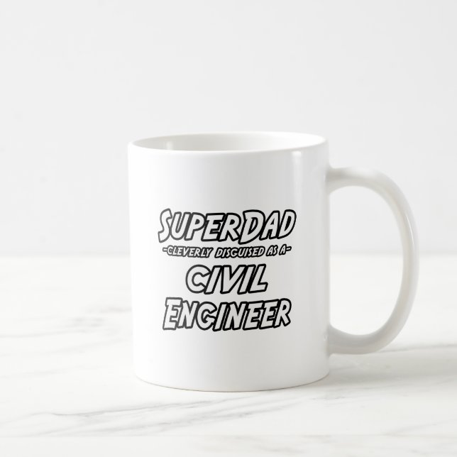 Caneca De Café SuperPai... Engenheiro Civil (Direita)