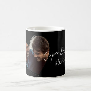Caneca De Café SuperPai Foto Moderna Preta Presente Moderno