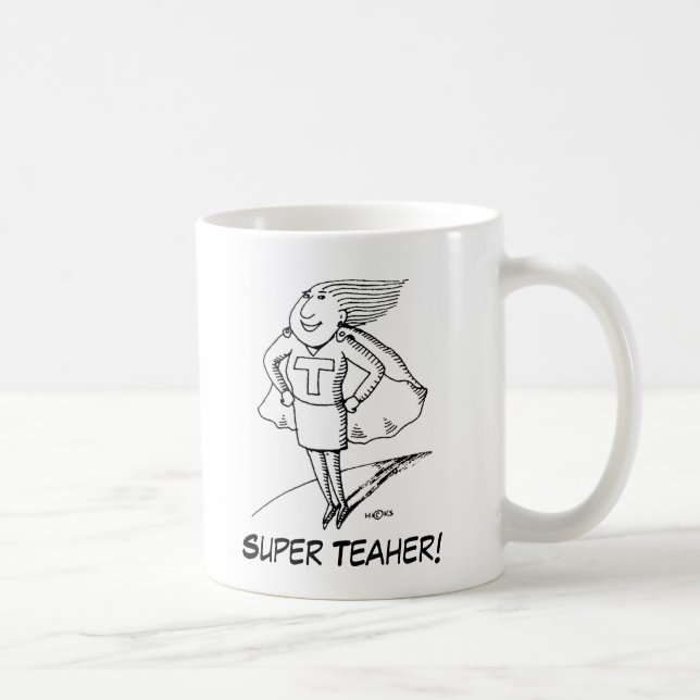 Caneca De Café superteacher, Teaher super! , Professor super (Direita)