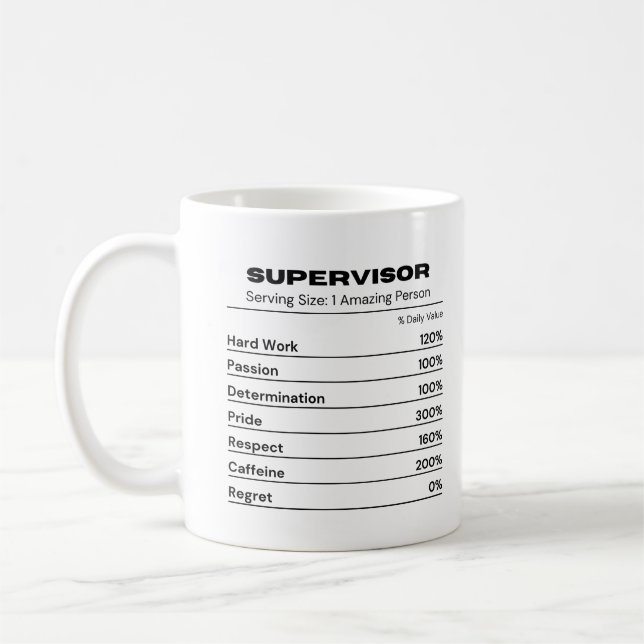 Caneca De Café Supervisor Legal Hardworking (Esquerda)
