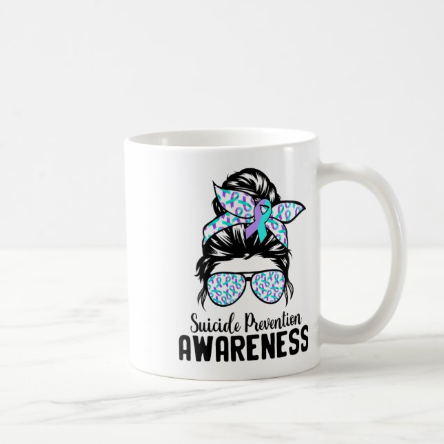 Caneca De Café Suportar Awarene de Prevenção Suicida de Bun Sad (Direita)