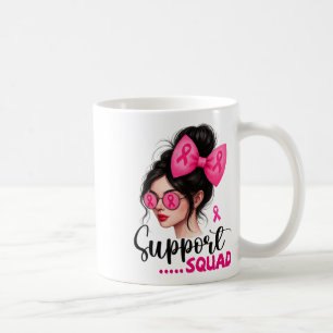 Caneca De Café Suportar Cancer De Mama Rosa Rosa Midra Com Bun Sm