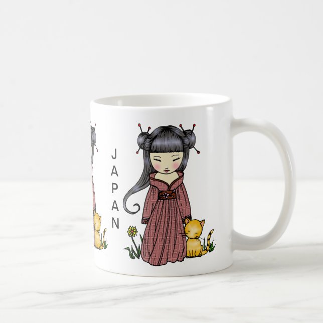Caneca De Café Suporte a japonês Mug Kimono Girl (Direita)