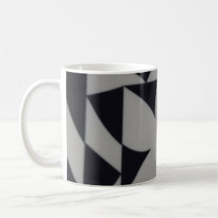 Caneca De Café suporte com design abstrato preto e branco