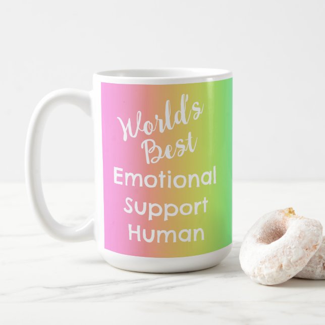 Caneca De Café Suporte emocional Prêmio humano arco-íris (Com Donut)