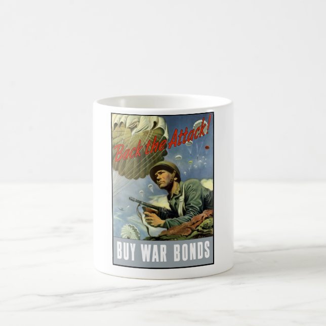 Caneca De Café Suporte o ataque -- Compre ligações de guerra (Centro)