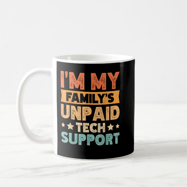 Caneca De Café Suporte Técnico Não Pago Às Minhas Famílias (Esquerda)