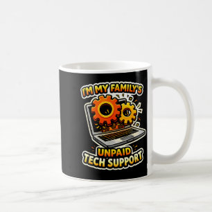 Caneca De Café Suporte técnico não remunerado da família divertid