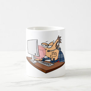 Caneca De Café Suporte Técnico Que Sopra Uma Bolha