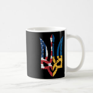 Caneca De Café Suporte Vintage Ucrânia Bandeira Americana Trident