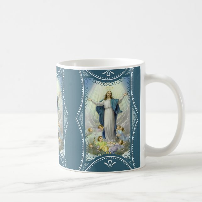 Caneca De Café Suposição dos anjos abençoados da Virgem Maria (Direita)