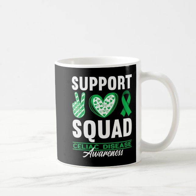 Caneca De Café Support Squad I Gluten Free Coeliac Celiac Disease (Direita)