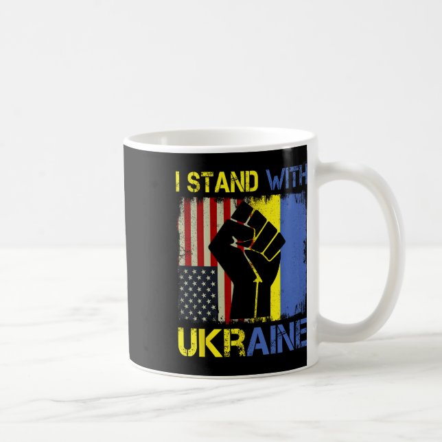 Caneca De Café Support Ukraine I Stand With Ukraine Ukrainian Fla (Direita)