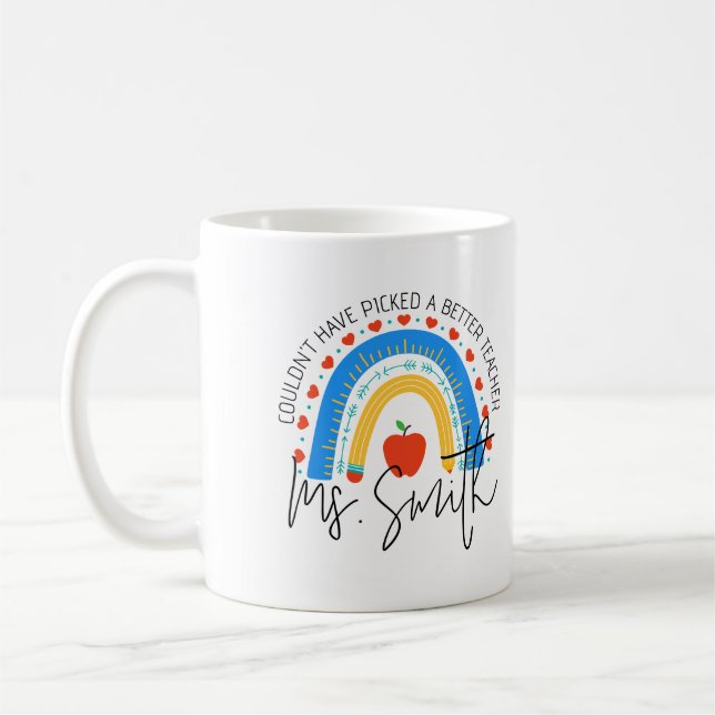 Caneca De Café Suprimentos Escolares Arco-íris Maçã Agradecimento (Esquerda)