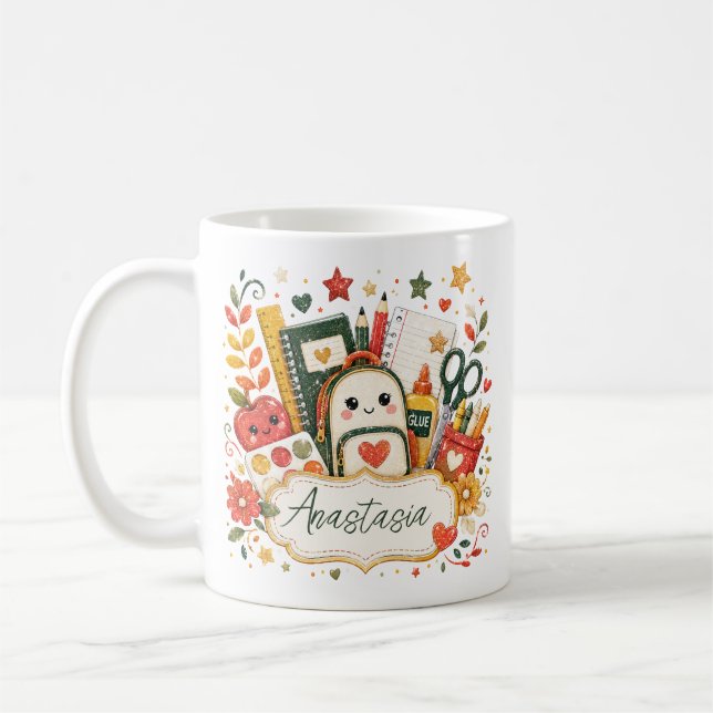 Caneca De Café Suprimentos Kawaii Fofos de Volta às Aulas com Bri (Esquerda)