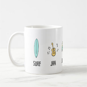 Caneca De Café Surf emperrado ao vivo em uma van