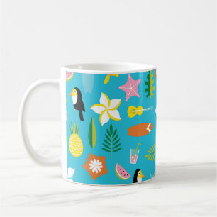 Caneca De Café Surf Hawaii Toucan Vintage