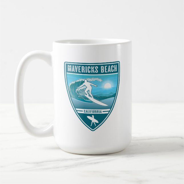 Caneca De Café Surf Mavericks Beach California (Esquerda)